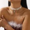 Christmas Tree Christmas Plush Choker Hairball Xmas Clavicle Chain Bow Pendant Necklace  Winter