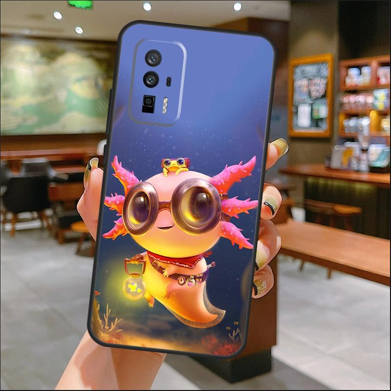 Cute Animal Axolotl Case For Xiaomi 14T Pro 13T 11T 12T 13 14 15 Ultra POCO X7 Pro X3 X5 X6 M6 F5 F6 Pro Cover