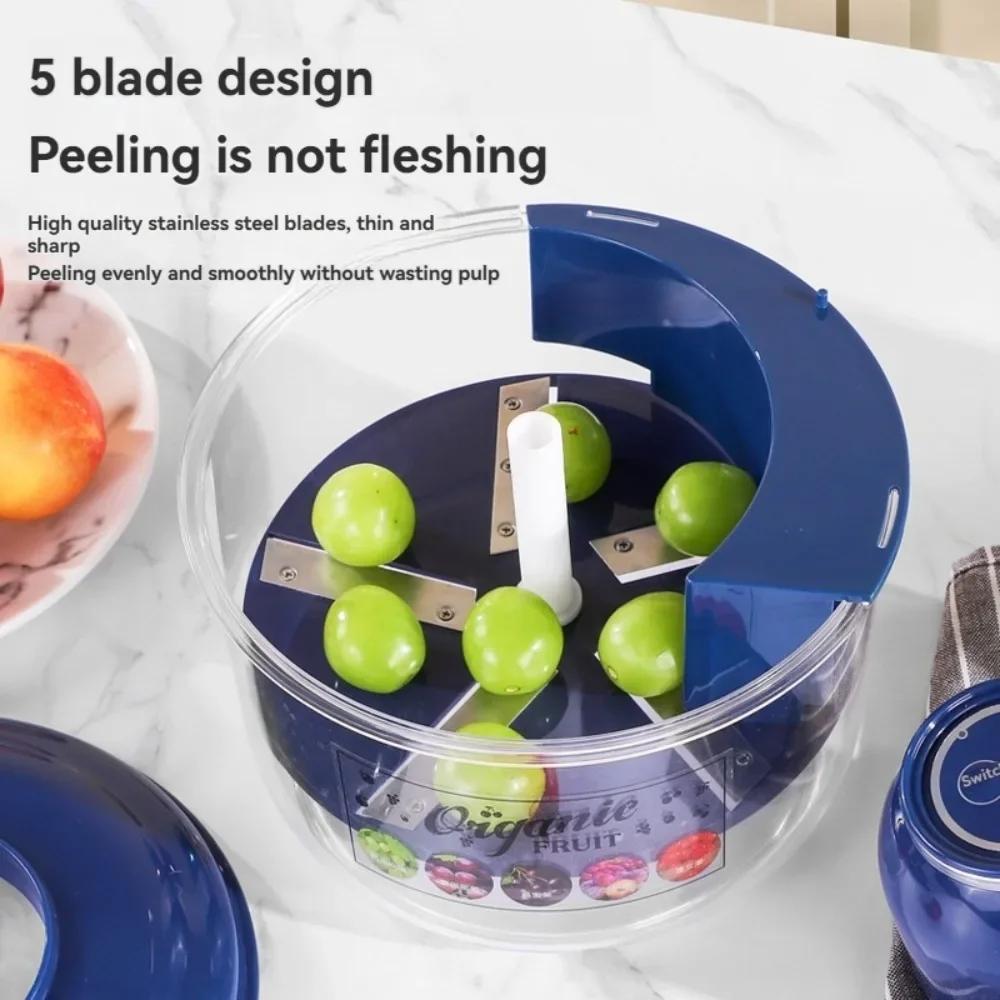 Automatic Fruit Peeler Machine Wireless Portable Fast Easy Plum Peach Grape Peeler for Kitchen