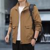 Stand Collar Work Jacket for Men's Trendy Slightly Loose Waterproof Windproof Jacket for Young Work Jacket