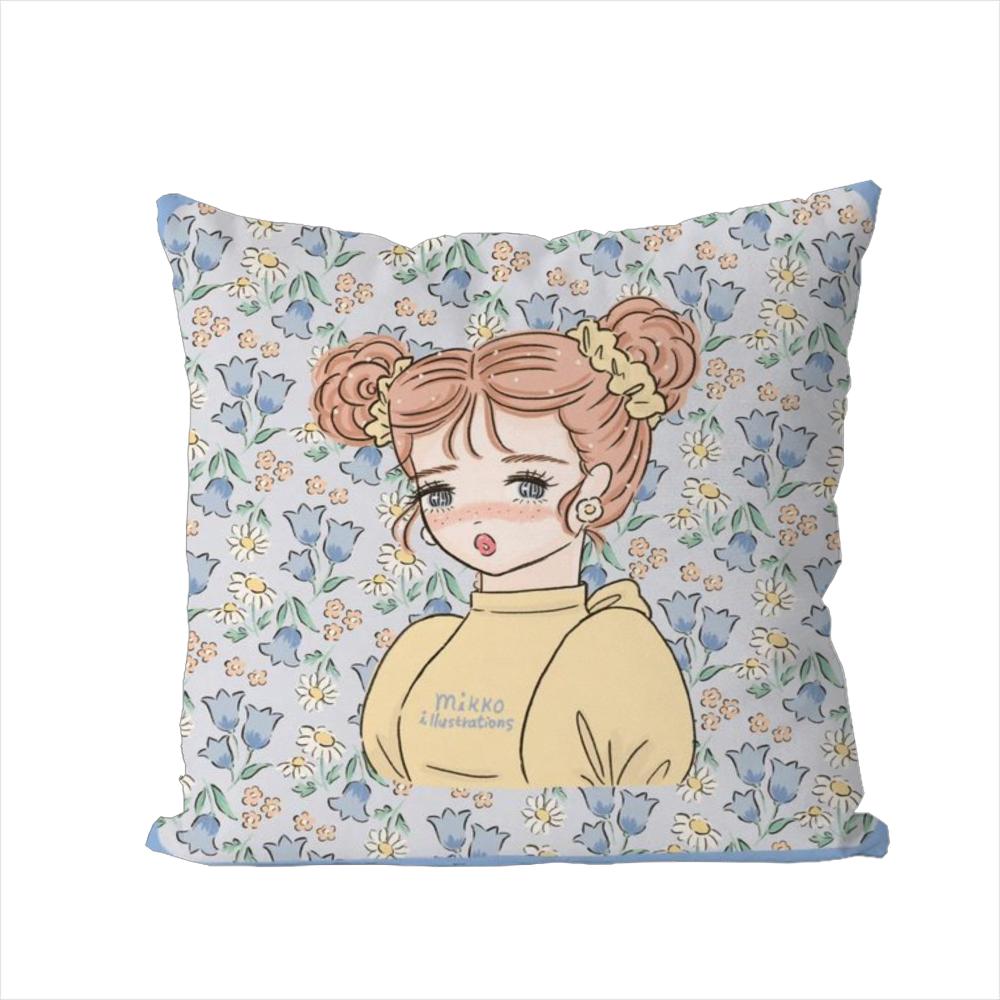 Mikko Illustrations Pillow Case For Car Sofa Decorative Home Doublesided Print Plush Square Throw Pillow Cushion Cover