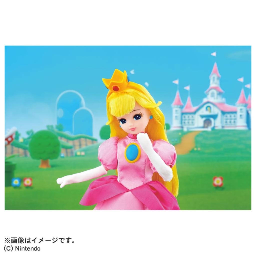 Takara Tomy Licca-chan Doll Super Mario Licca-chan Princess Peach Style Dress-up Pretend Play Toy (Ages 3 and up)
