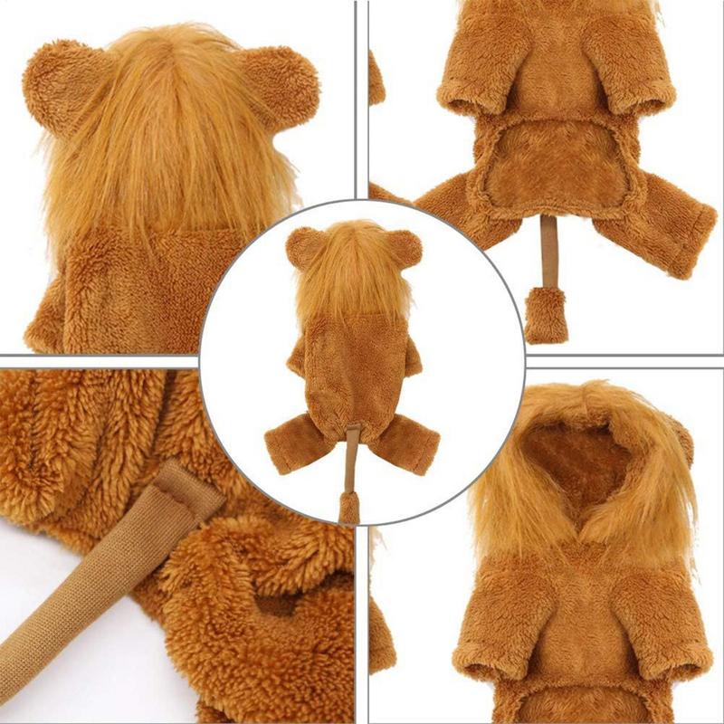 Hund Löwen Hoodie Haustierkleidung Cosplay Outfit Süß Weich Warm Löwenperücke Haustierkleidung Outfit Für Kleine Mittlere Bis Große Hunde