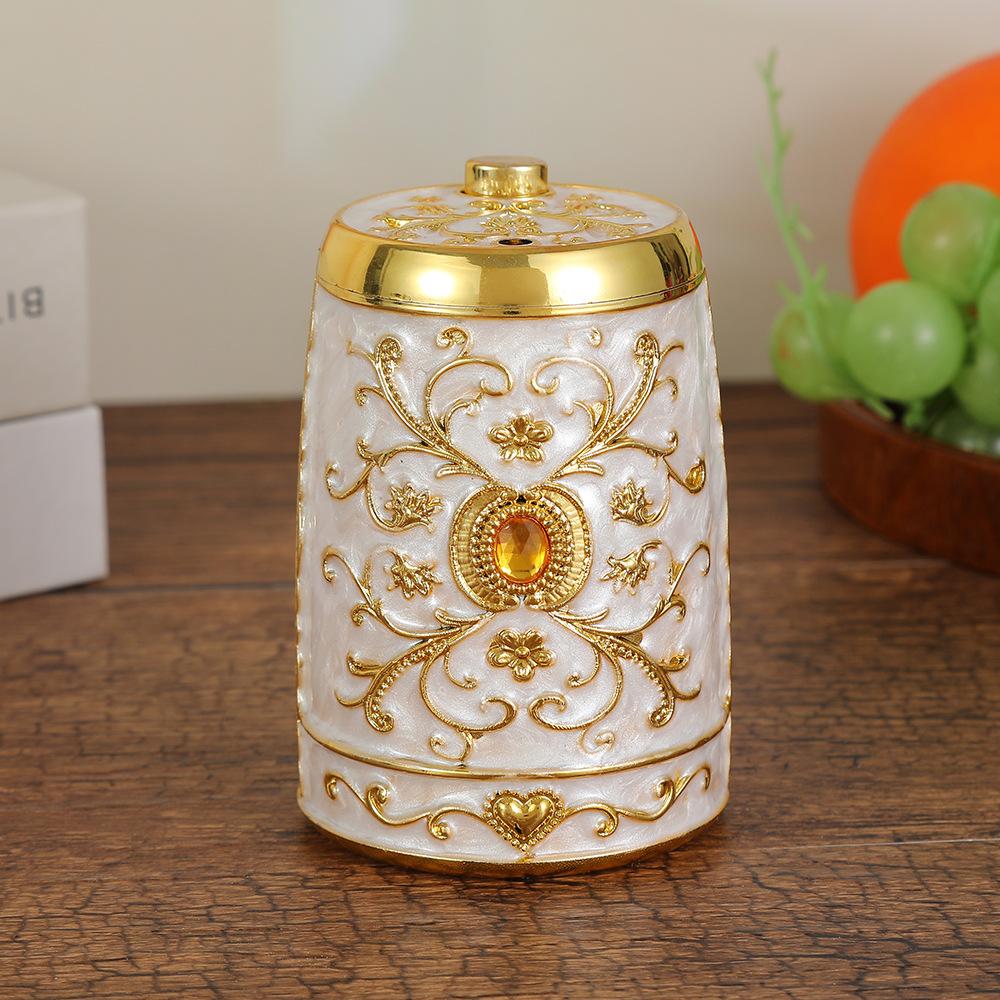 European Style Retro Toothpick Organizer for Home and Kitchen Elegant Toothpick Storage Container with Floral Design