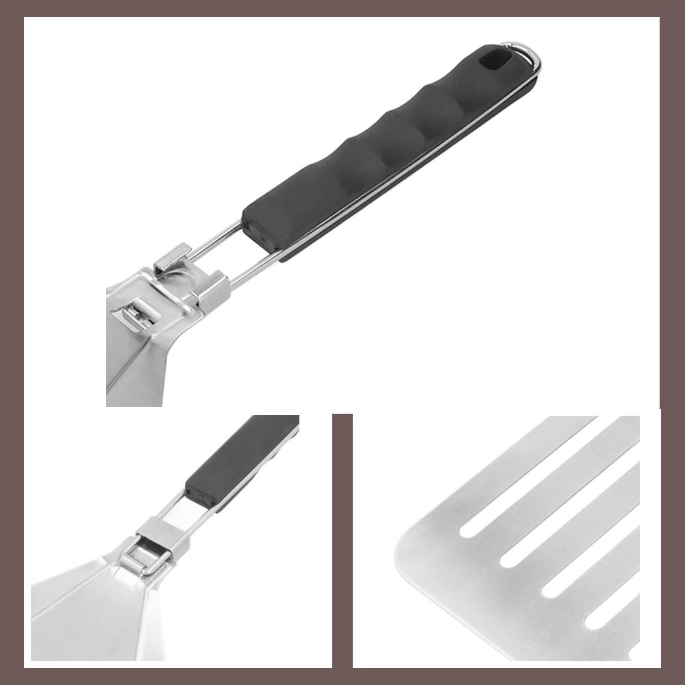 Stainless Steel Pizza Spatula Slotted Cake Lifter Durable Pizza Peel  BBQ Serving