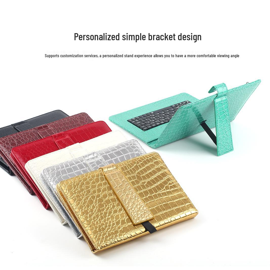 Universal 7 -10.1 Wired Keyboard Tablet Leather Protective Case Custom чёрный