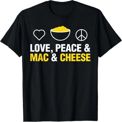 Love, Peace And Mac And Cheese Mac N Cheese Funny T-Shirt