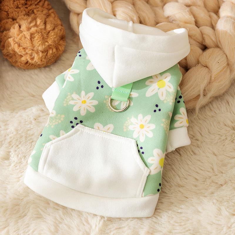 

Cat clothes autumn and winter warm two-legged hooded traction sweater puppy dog kitten pet winter clothing XS (recommended weight 1-1.5 kg)