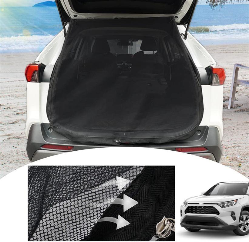 Magnetic Car Trunk Tailgate Mosquito Net Curtains Car Sunshade Screen Net Trunk Ventilation Breathable Mesh Mosquito-proof
