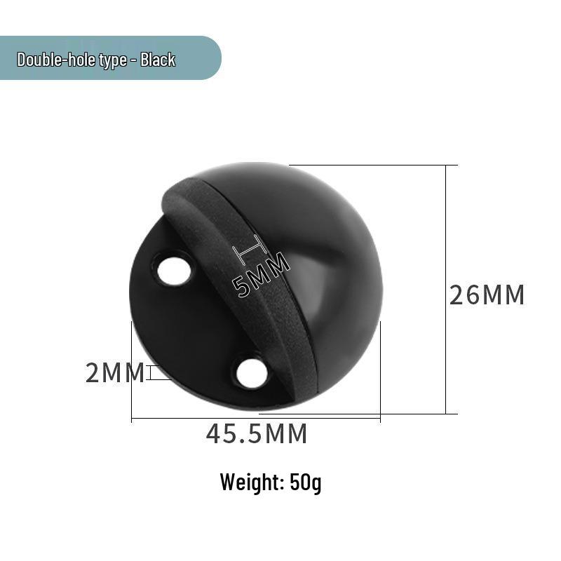 Stainless Steel Magnetic Door Stopper - Punch-Free, Anti-Collision, Rubber Top Limiter