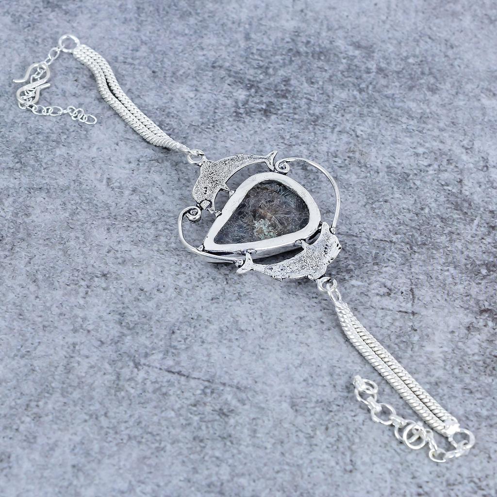 Sunstone In Lolite Gemstone Handmade 925 Sterling Silver Bracelet 7-8" M-2735