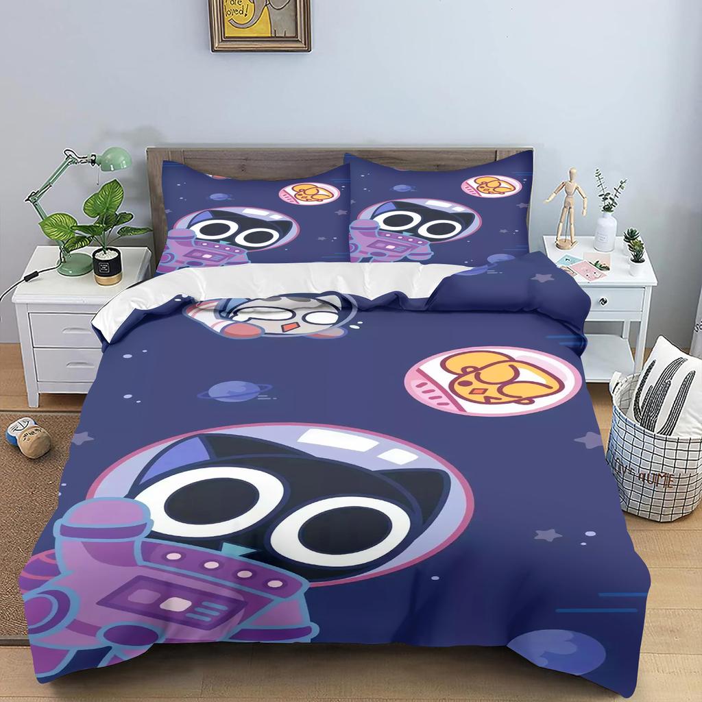 Luo Xiaohei Printed Polyester Children 3D Children'S King Size  Bedding Duvet Cover Set Cute Printed Cartoon Quilt Cover Home
