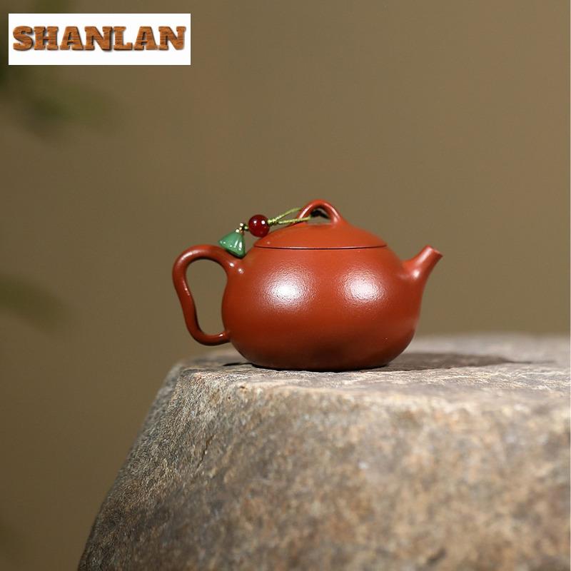 120ml Retro Yixing Purple Clay Teapot Handmade Little Scoop Pot Raw Ore Zhu Mud Tea Maker Kettle With Filter Zisha Tea Set Craft