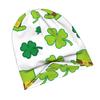 Saint Patrick's Day Four Leaf Clover Leprechaun Pattern Knit Hat with Subtle Fashion Details Ideal for Adults Looking To Add Texture and Character To