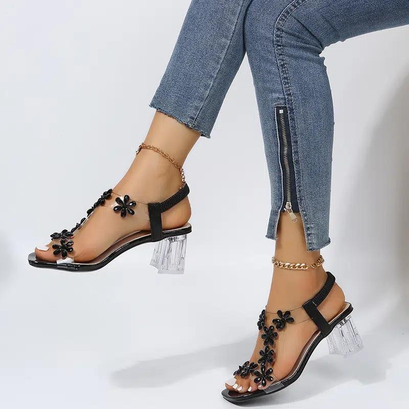 New Summer High Heels with Rhinestones for Plous-size Women