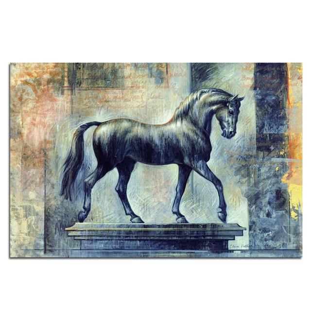 Vintage Horses Canvas Painting Animals Posters and Prints Oil Painting On Canvas Wall Art Pictures For Living Room Decoration No Frame