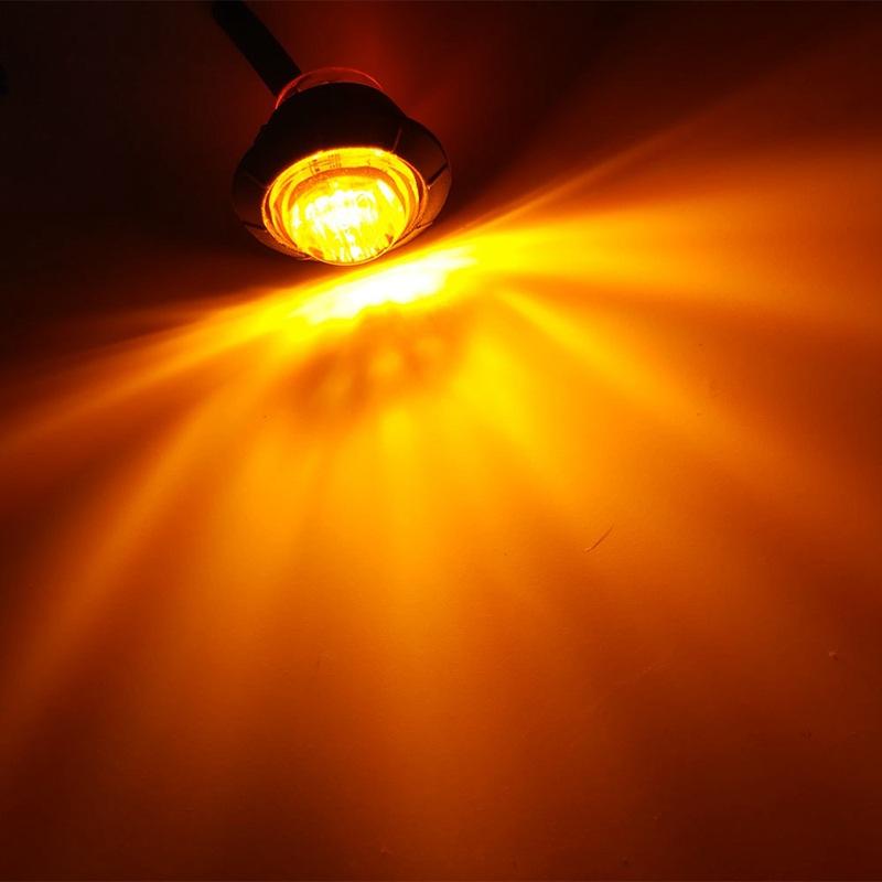 A Pair  Round Turn Signal Lamp 12V-24V General Automobile Side Lamp Signal Lamp LED Side Lamp Turn Signal Lamp Middle Net Lamp