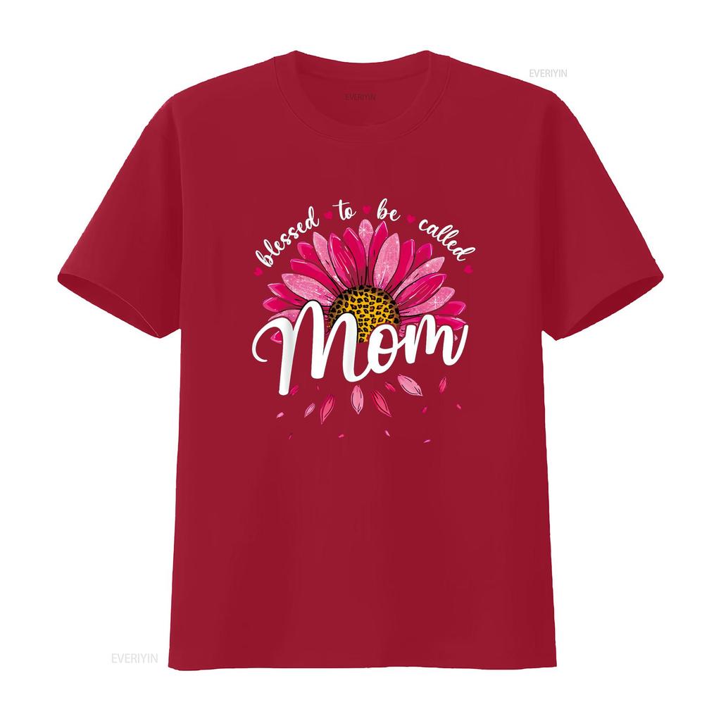 Blessed To Be Called Mom Cute Girls Women Mothers Day T Shirt Vintage Washed Homme Breathable Versatile Comfortable Unisex Soft