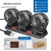 Dual Head Car Fan For Back Seat 3 Speeds Usb Car Rear Headrest Fan For Kids Baby Extender Arm 360°Rotatable Air Cooling Fan