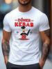 Unisex Baumwoll-T-Shirt Döner Kebab Koch Food Grafik Kurzarm Rundhals Lässiges Street T-Shirt Für Essensliebhaber Sommer Tägliche Oberteile