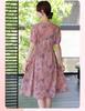 Mom's Modern Floral Short-Sleeve Dress for Middle-Aged and Elderly Women - 2026 Slimming Casual Style
