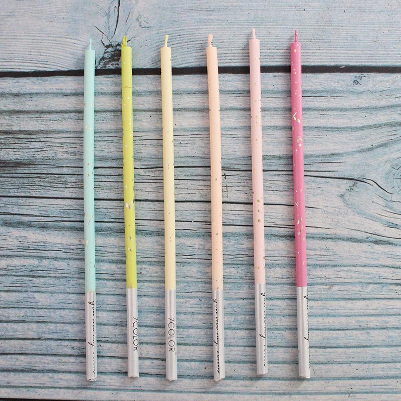 New Product Fanxing Series Multi-color Slender Pencil Candles Creative Birthday Romantic Party Layout Baking Candles