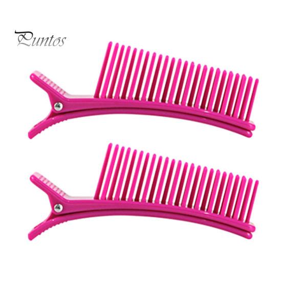 

2 шт. зажим для укладки волос, профессиональный нескользящий гребень для пробора без следов, зажим для волос с клювом утки, домашний салон, женская стрижка волос S розовый