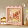 Idea Construction Brick Beauty Small Block Mechanical Flower Pearl Butterfly Photo Frame Construction Toys With Light For Girls Present