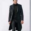 2025 Autumn/Winter Men's Woolen Coat - British Fashion, Long Style, Trendy Temperament, Long Sleeve Outerwear