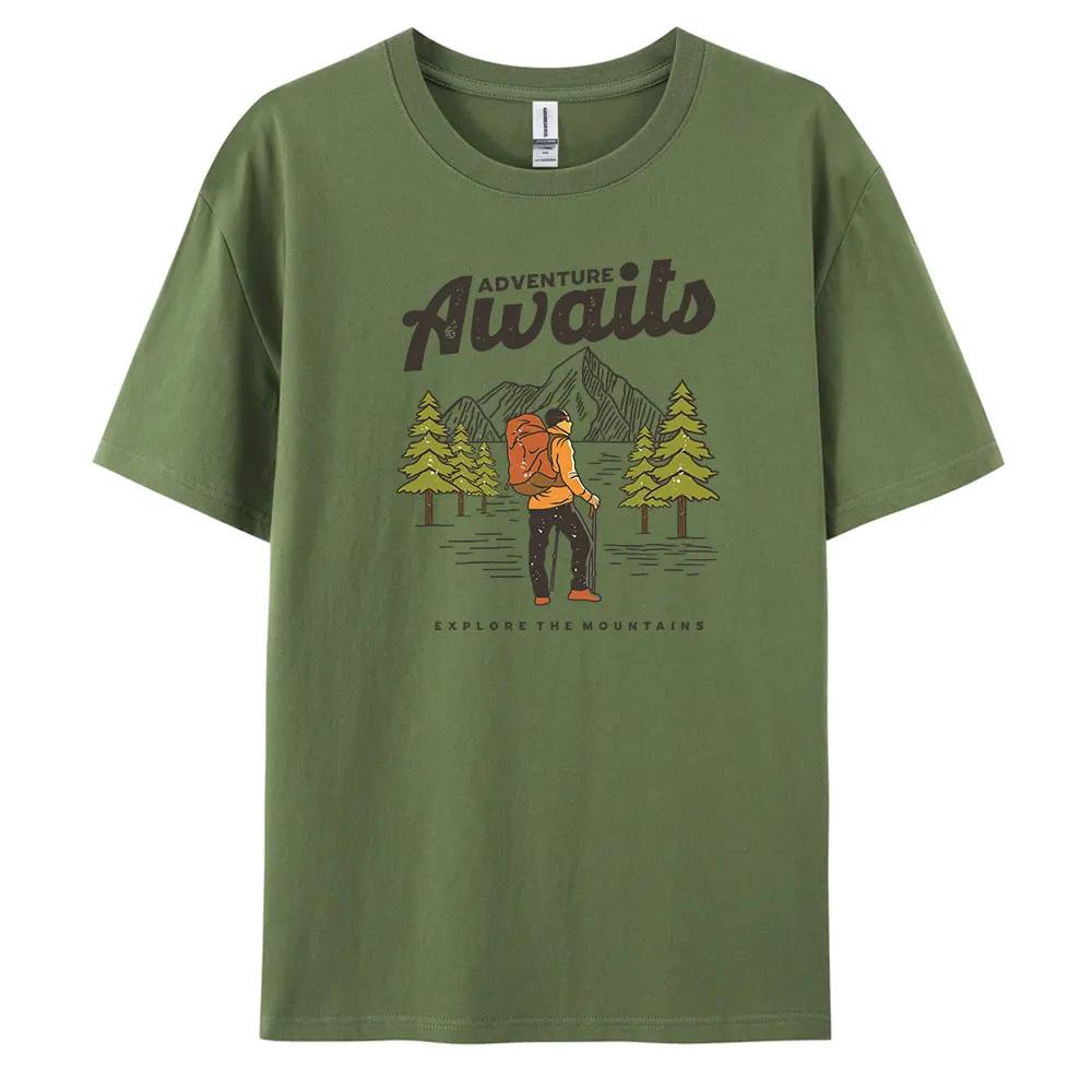 

Awaitd Men s Casual Short-sleeved T-shirt with 100% Cotton Fashion print Tees oversize 4XL