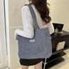 Corduroy Large Capacity Women's Shoulder Bag Fashionable Fresh and Simple Striped Velvet Handbag Art Leisure Student Tote Bag
