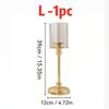 Glass Pillar Candle Holder Set Golden Silver Decorative Candlestick for Wedding Party Table Festival Decor 2026 New Fashion