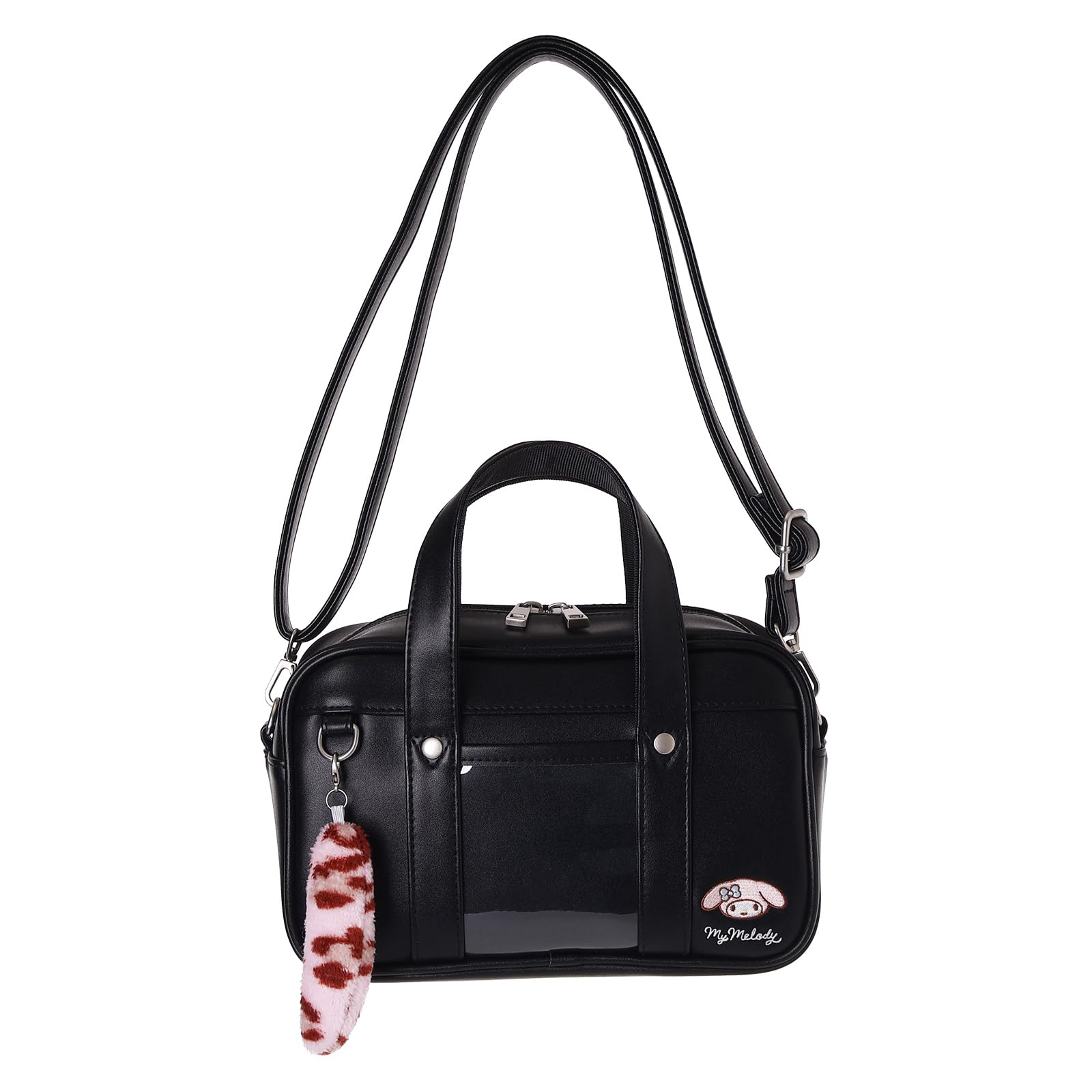 

Sanrio Characters School Bag Style 2-Way Shoulder Bag, PVC, 14 x 23.5 x 10.5 cm (My Melody/Black)