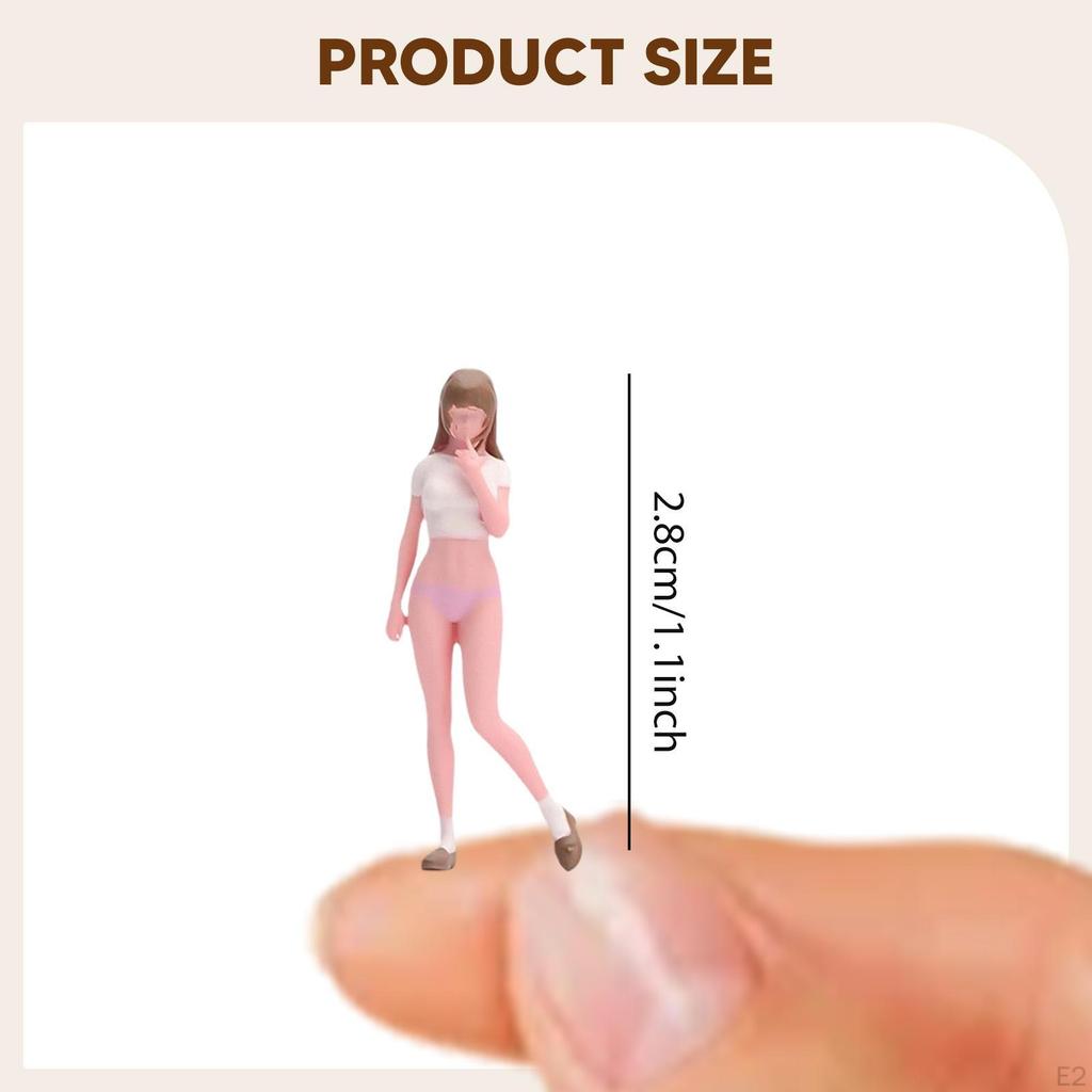1/64 Scale Girl Figure Miniature Model Diorama Accessory Tabletop Decoration Movie Prop Mini Rein