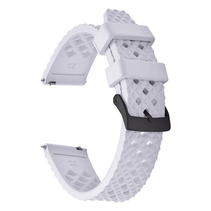 20mm/22mm Honeycomb Pattern FKM Rubber Watch Band Quick Release Spring Bars For Seiko SRP775Sweatproof Durable Replacement Strap