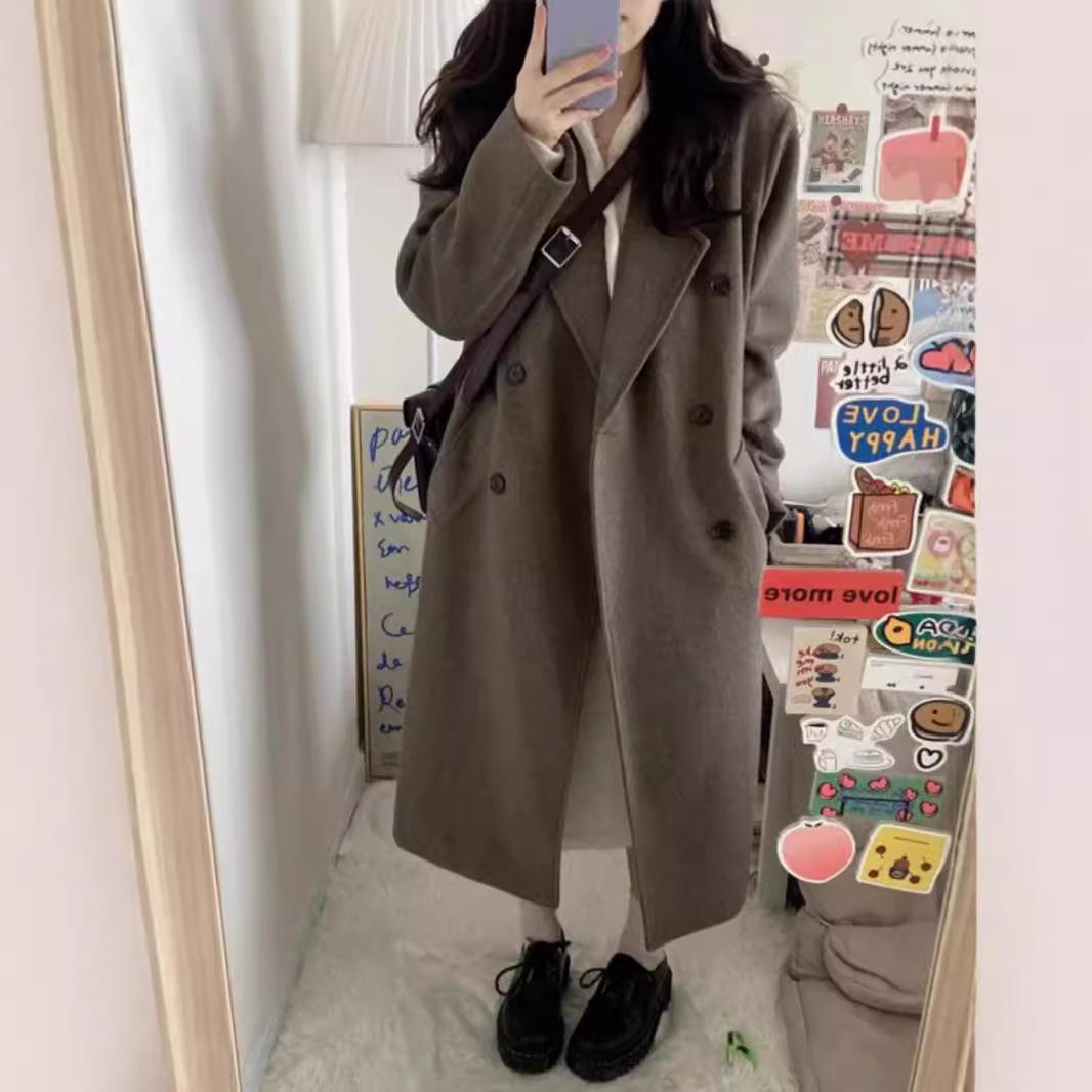 

Куртка для женщин и невысоких мужчин, новое осенне-зимнее высококачественное зимнее шерстяное пальто в корейском стиле Хепберн M