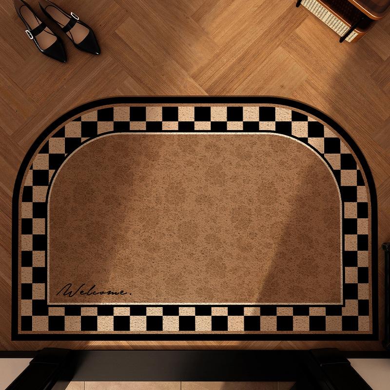 Medieval Style Light Luxury High-End Door Floor Mat Silk Ring Floor Mat Door Carpet Pvc Can Be Cut And Dirt-Resistant Floor Mat