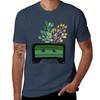 Vintage Paint Radio And Flower Tshirt Antifade Casual Tee Shirt Tshirt