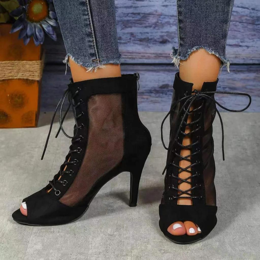 Woman AnkleLatinDance Shoes for GirlsSoft BottomBallroomSalsaShoes Daincing Ladies High HeelPratice Latino Shoes
