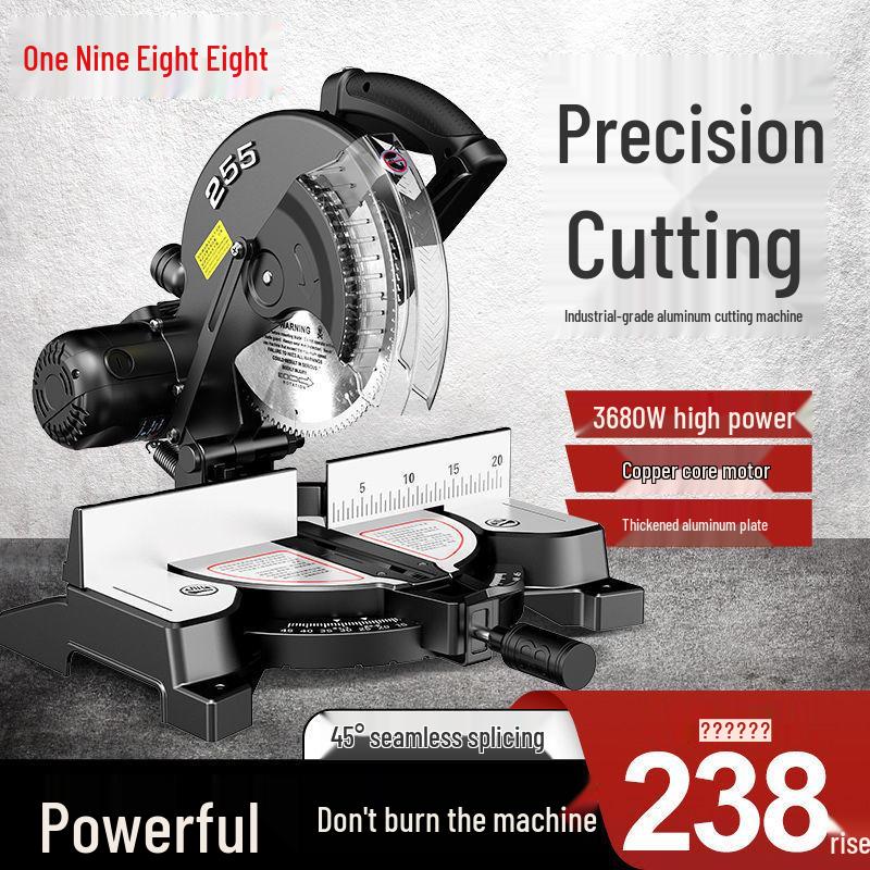 High Precision 10" Aluminum Alloy Miter Saw, 45º Multifunctional Cutting Machine