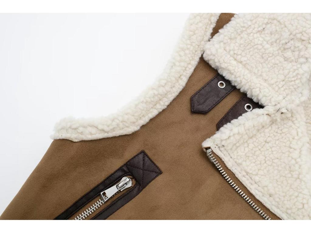 2023 Autumn Women's Street Fashion Fur Sleeveless Vest
