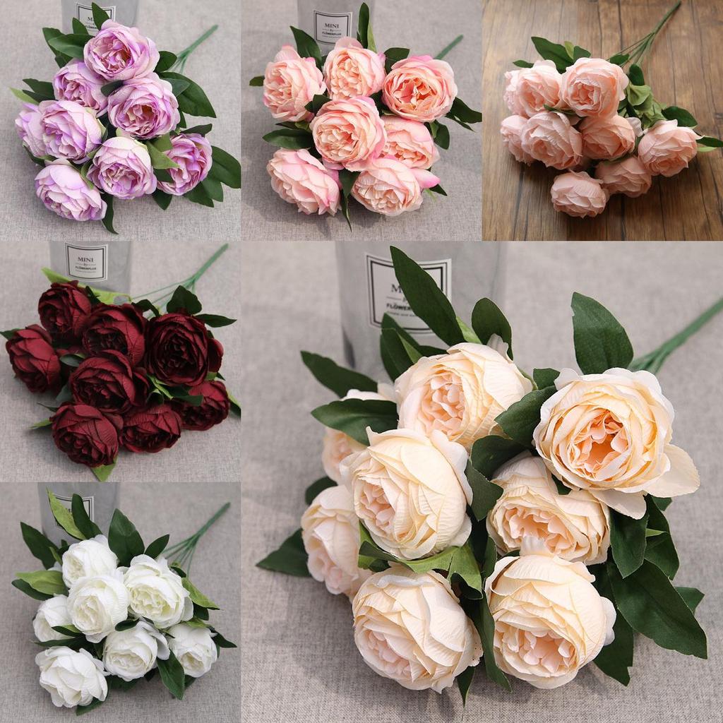 Silk Peony Artificial Flowers Wedding Decor With Realistic Design For Photography Props