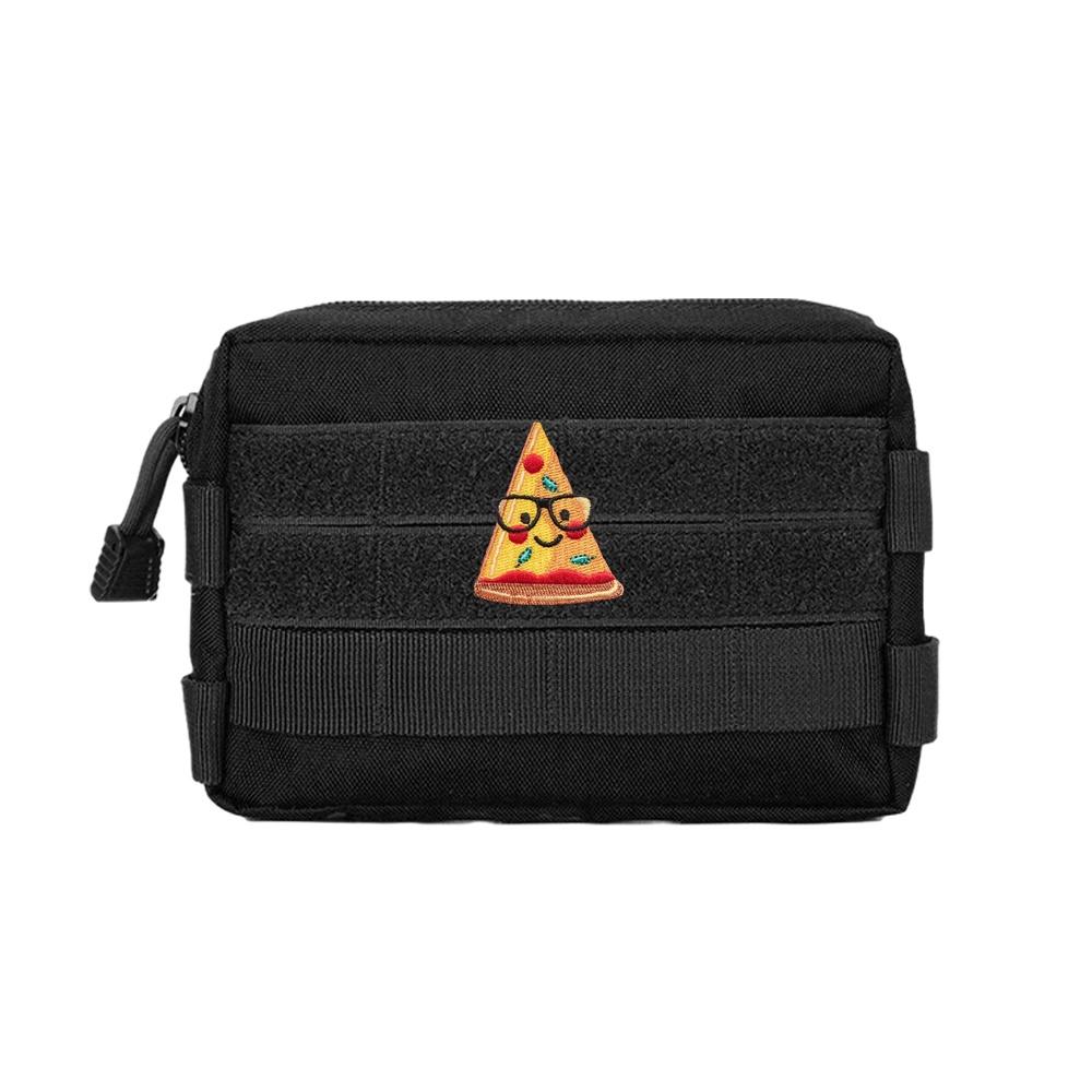Pizza Cute Cartoon Morale Tactical Patch Velcros Embroidered Badge Sticker Patch Hook Loop Fastener DIY Jeans Cap Backpack