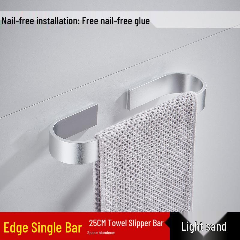 Jessite No-Drill Wall-Mounted Aluminum Towel and Slipper Rack