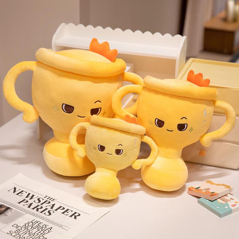 Bai Fen Bai Dolls And Toys Creative Victory Trophy Pillow Plush Toy Fun School Company Awards Fun Doll European Cup Doll
