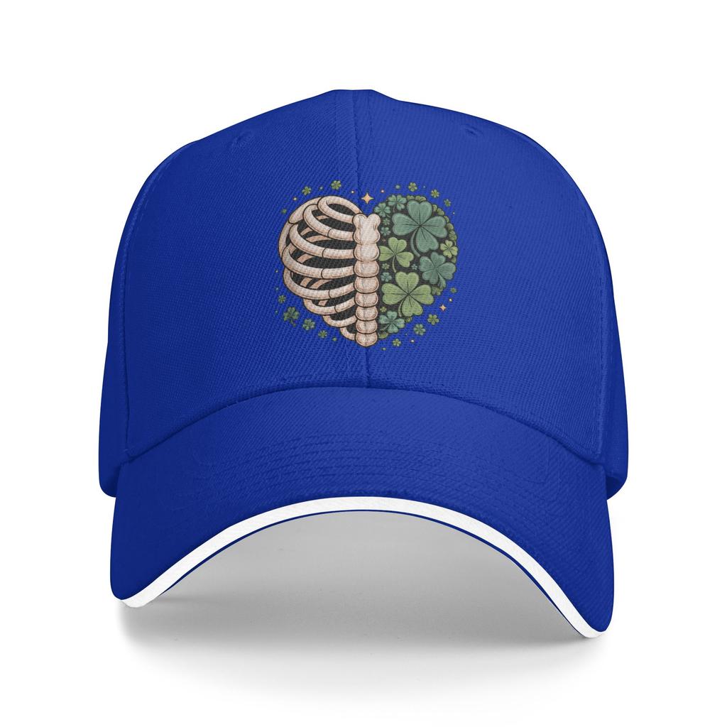 Lucky Bones Shamrock Skeleton Ribcage Heart Baseball Cap Trendy Couple Women Hip Hop Hats Design Outdoor Sport Baseball Caps