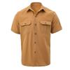 Men Light Blue Short Sleeve Button Down Shirt with Double Chest Pockets