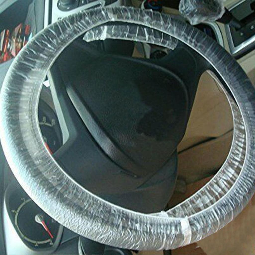 100pcs Disposable Steering Wheel Covers Waterproof & Anti-Slip Protectors for Car Truck, Mechanics, Valet & Fleet Hygiene