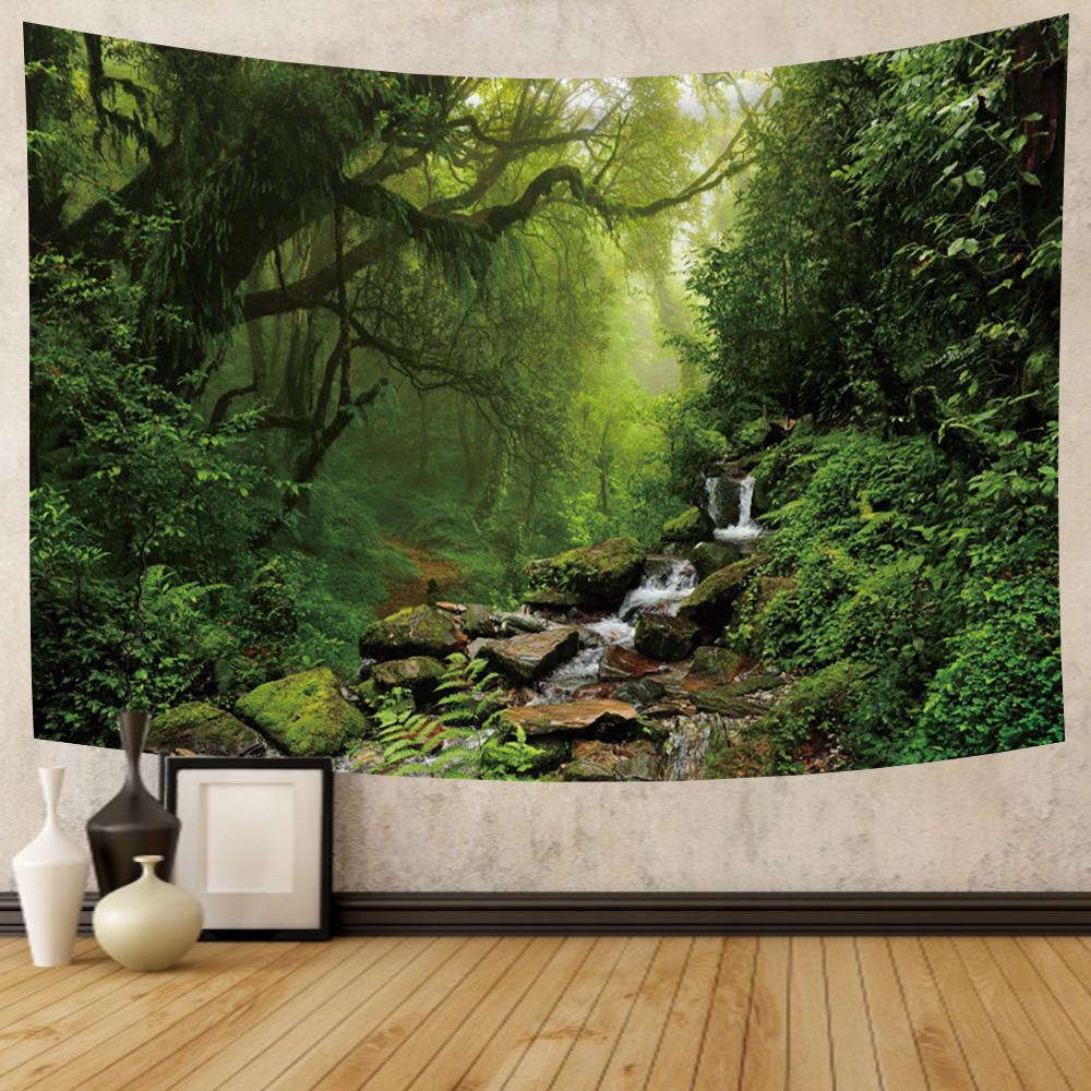 Natural Landscape Tapestry Tropical Forest Wall Hanging Hippie Bedroom Living Room University Dormitory Home Decoration Tapestry