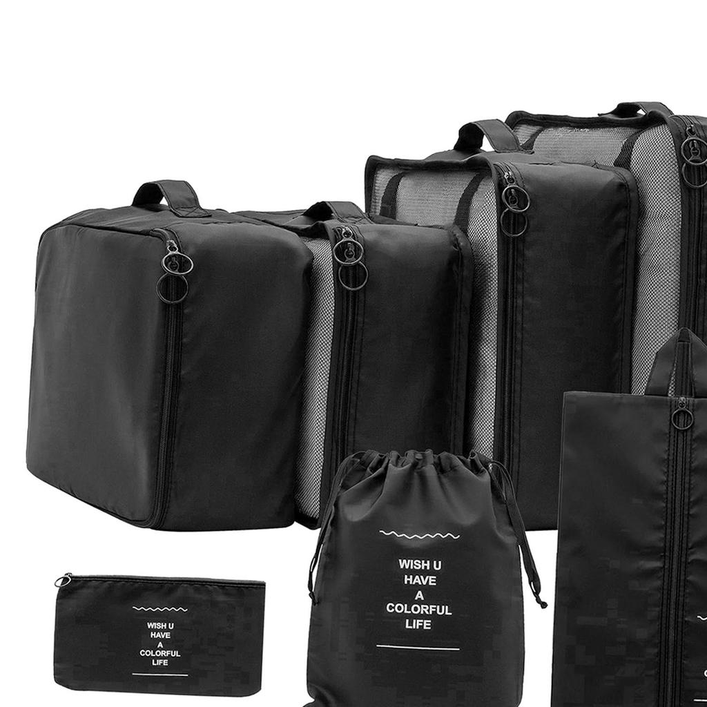 7 kusů Balení Kostky Cestovní organizéry Třídění oblečení Balíčky Zavazadla Tašky Kompresní